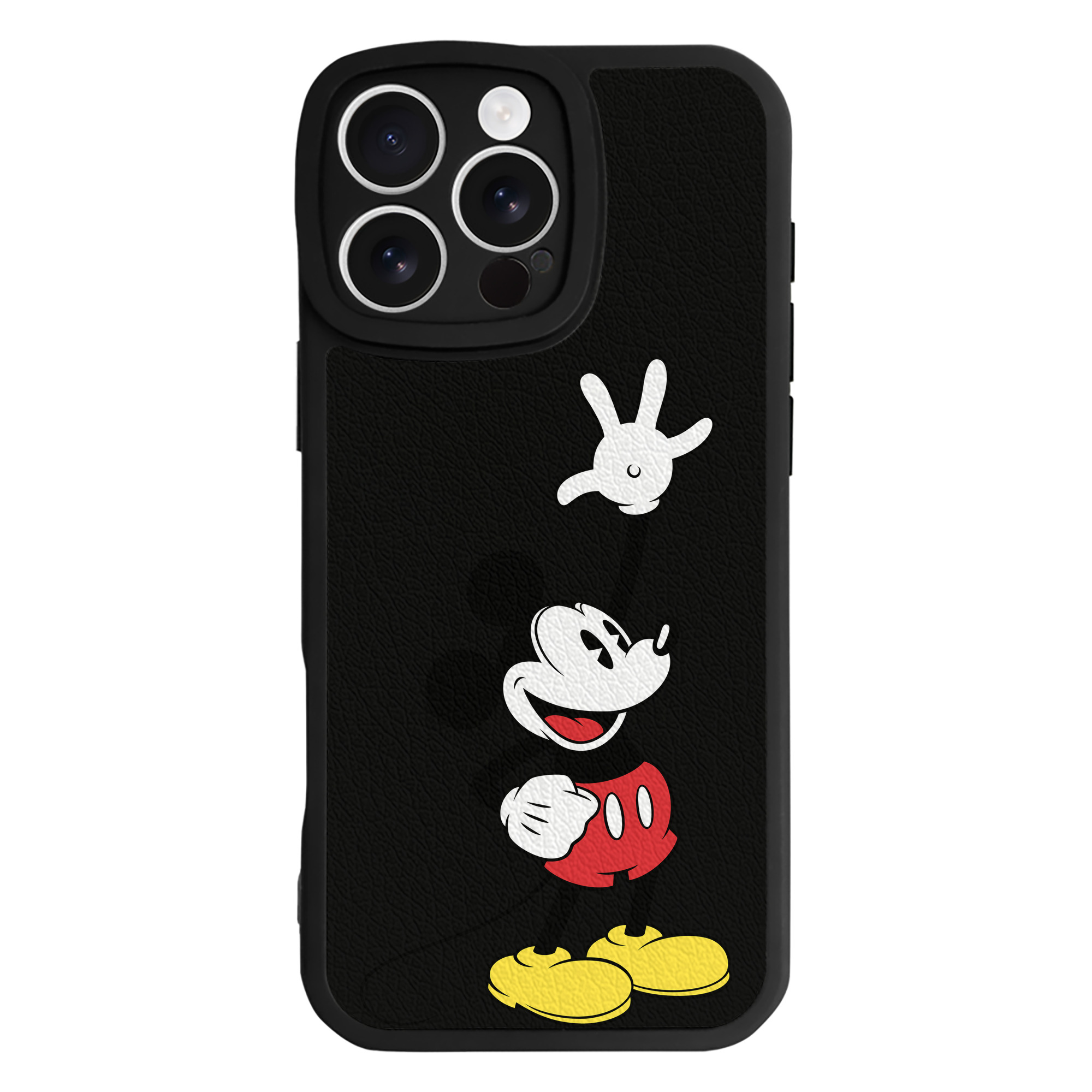 （画像用） ミッキーマウス Mickey Mouse 【iPhone 16シリーズ対応】シリコンスマホケース（レザー調） 材質：シリコン